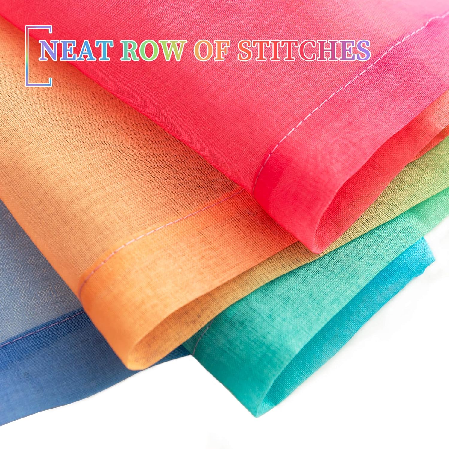 Anjee Rainbow Sheer Curtains 2 Panels 72 Inches Long