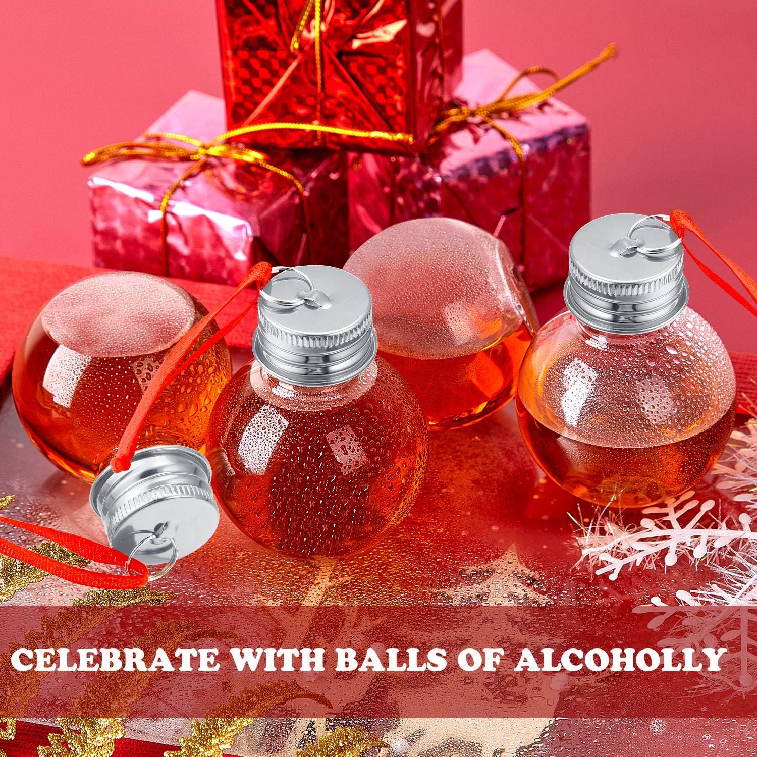 Patelai Christmas Drink Balls Shot Glass Ornament Plastic Clear 12 Pieces