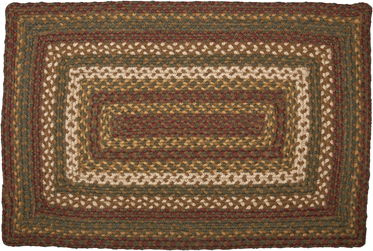 VHC Brands Tea Cabin Rustic Jute Green Striped Area Rug 20x30
