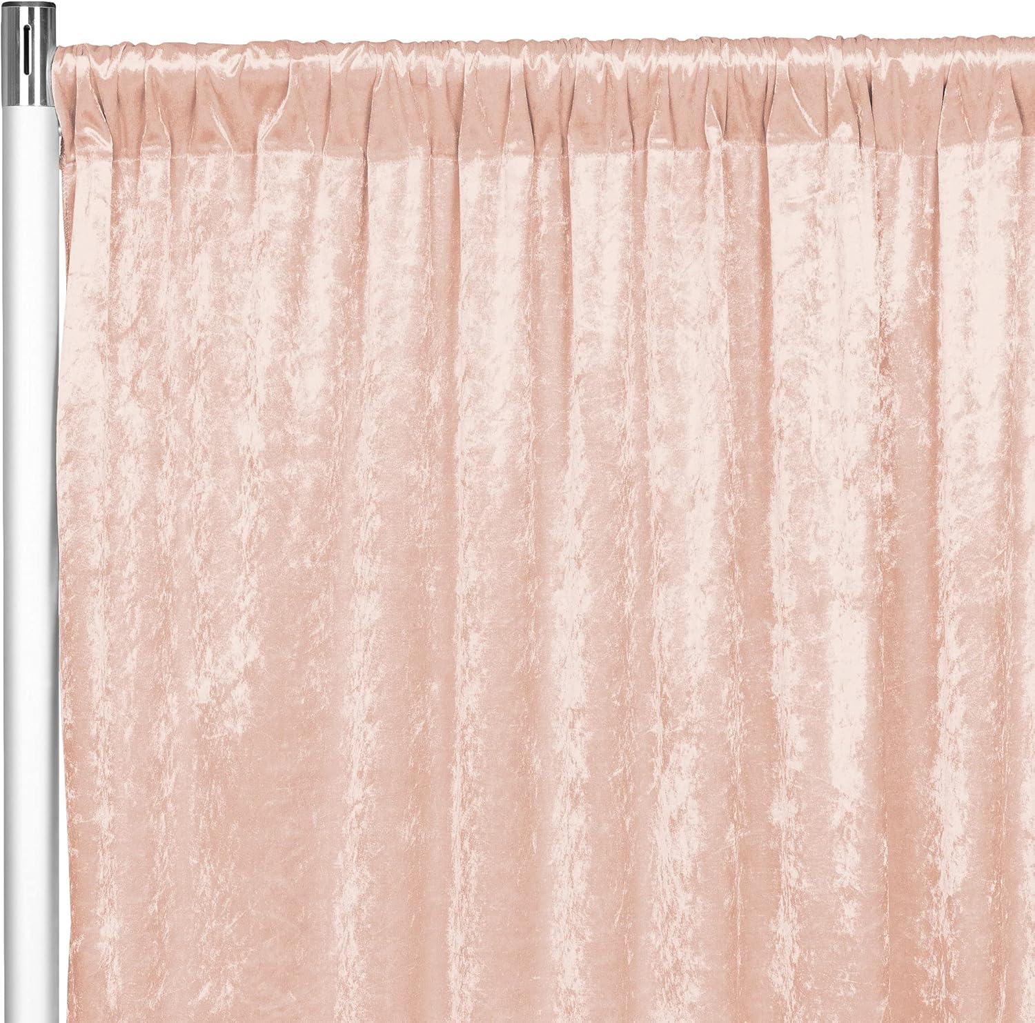 Blush Rose Gold Velvet Curtain Panel - 10 x 52 - 1 Count