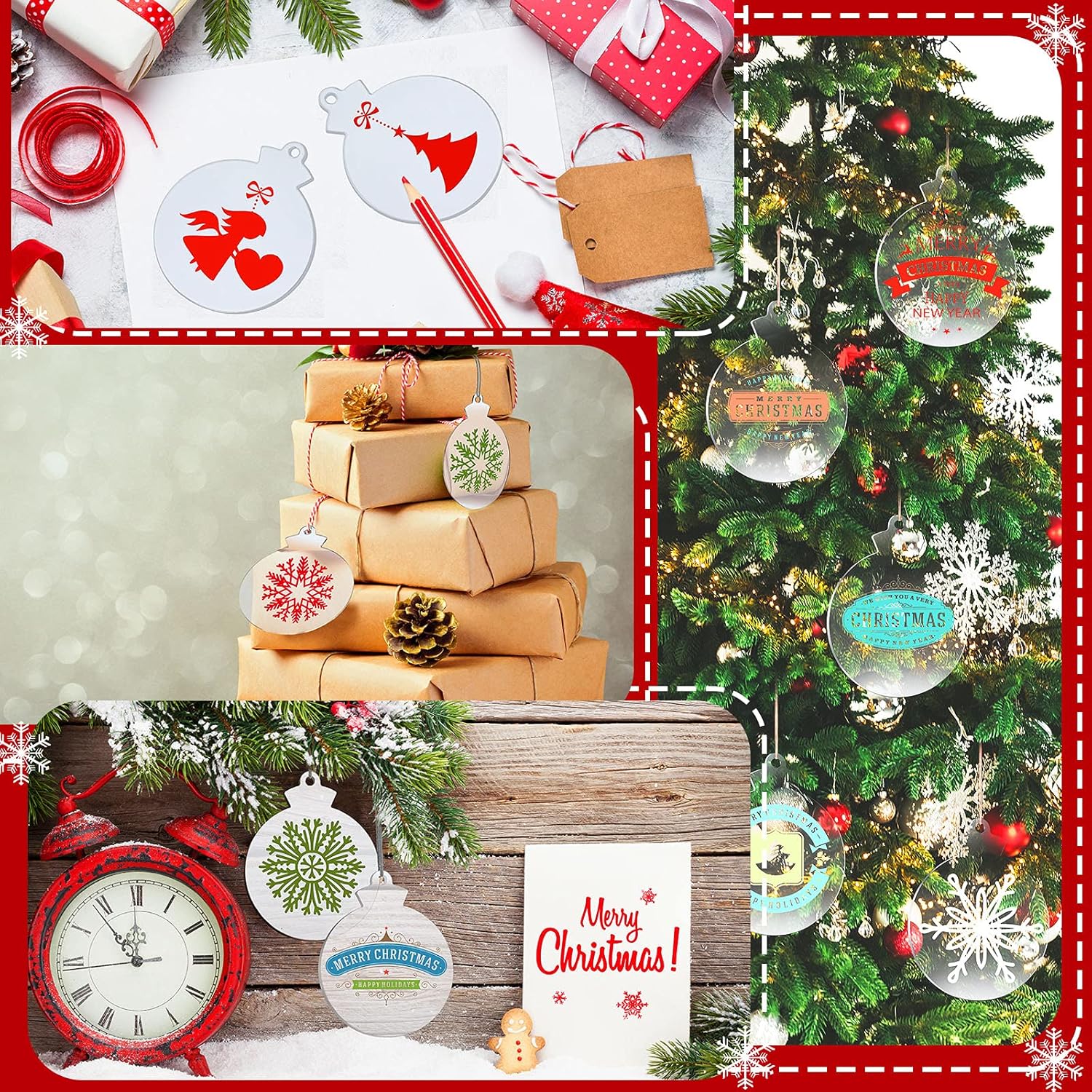 Jetec 50 pcs 37 Inch Acrylic Christmas Ornament Blank Transparent Disc