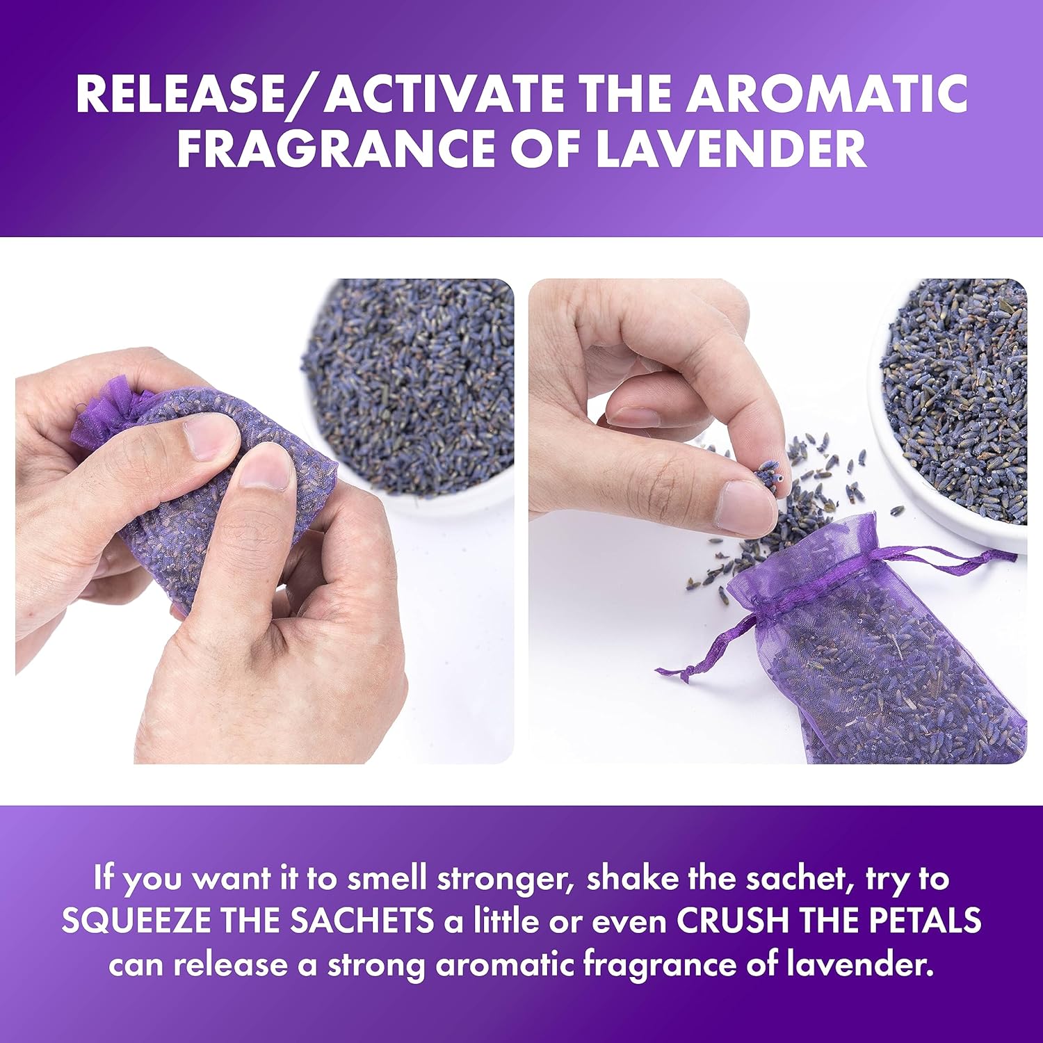 French Lavender Sachets Set of 36 Purple Home Fragrance
