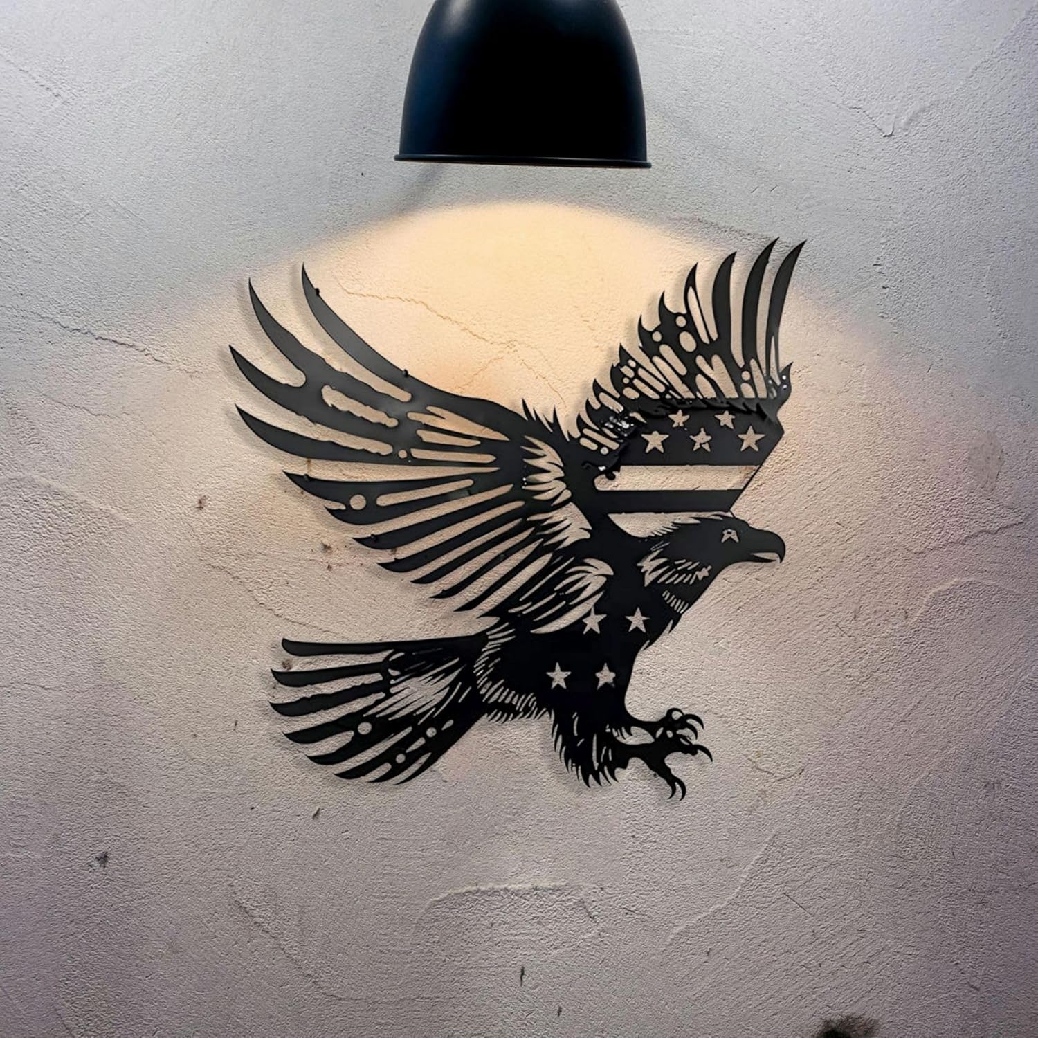 Patriotic Bald Eagle American Flag Metal Wall Art 30 Inches
