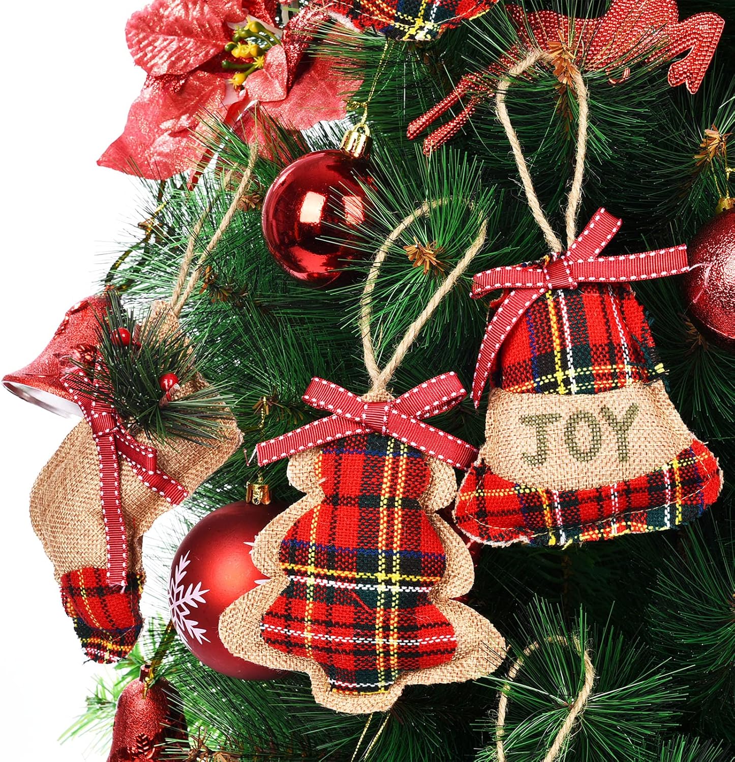Jetec 20 Piece Rustic Burlap Christmas Ornaments Set