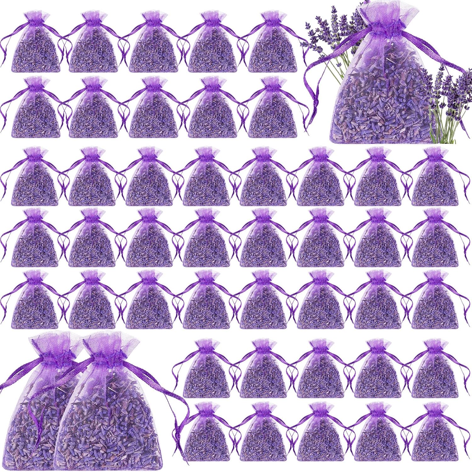 Reginary 120 Pack Lavender Sachets for Drawers Closets