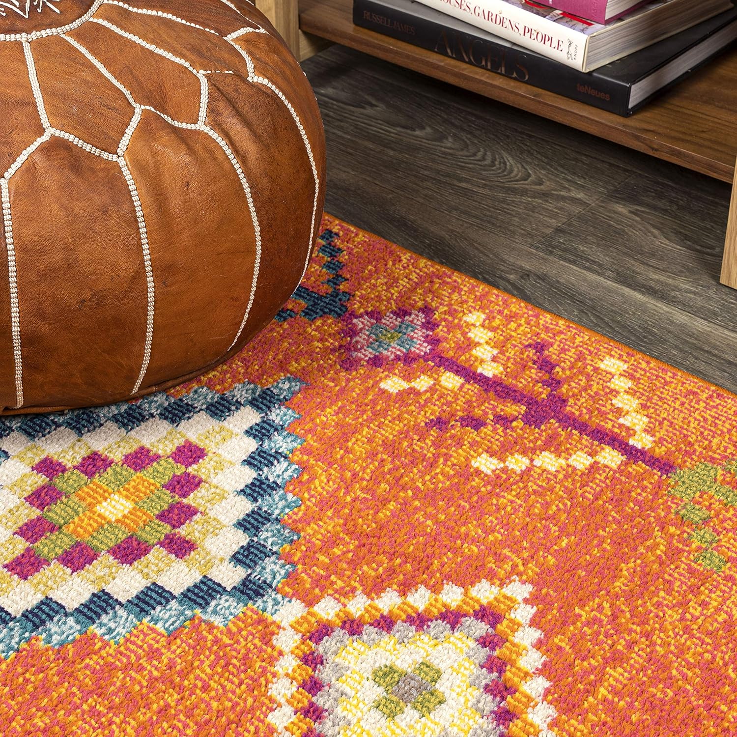 Tribal Love Geometric Indoor Runner Rug - 2x8 Orange Multi